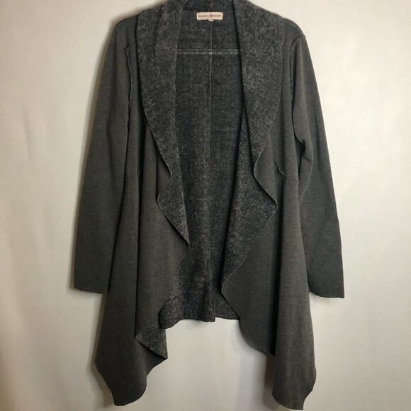 Altar'd State Soft Grey Cascade Sweater w/ Pockets - Picture 1 of 5